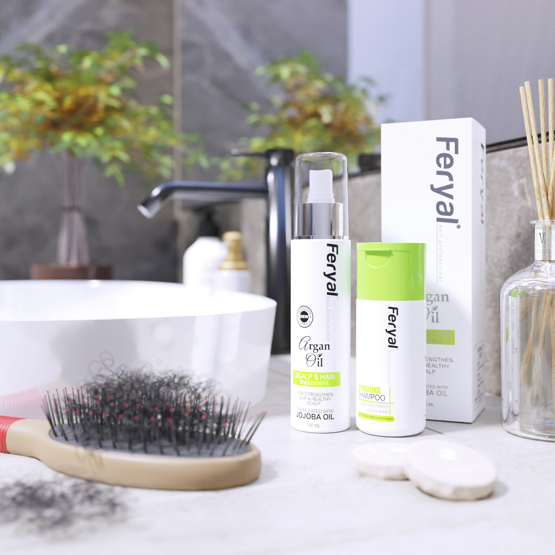 Feryal Argan Oil Bathroom Lifestyle