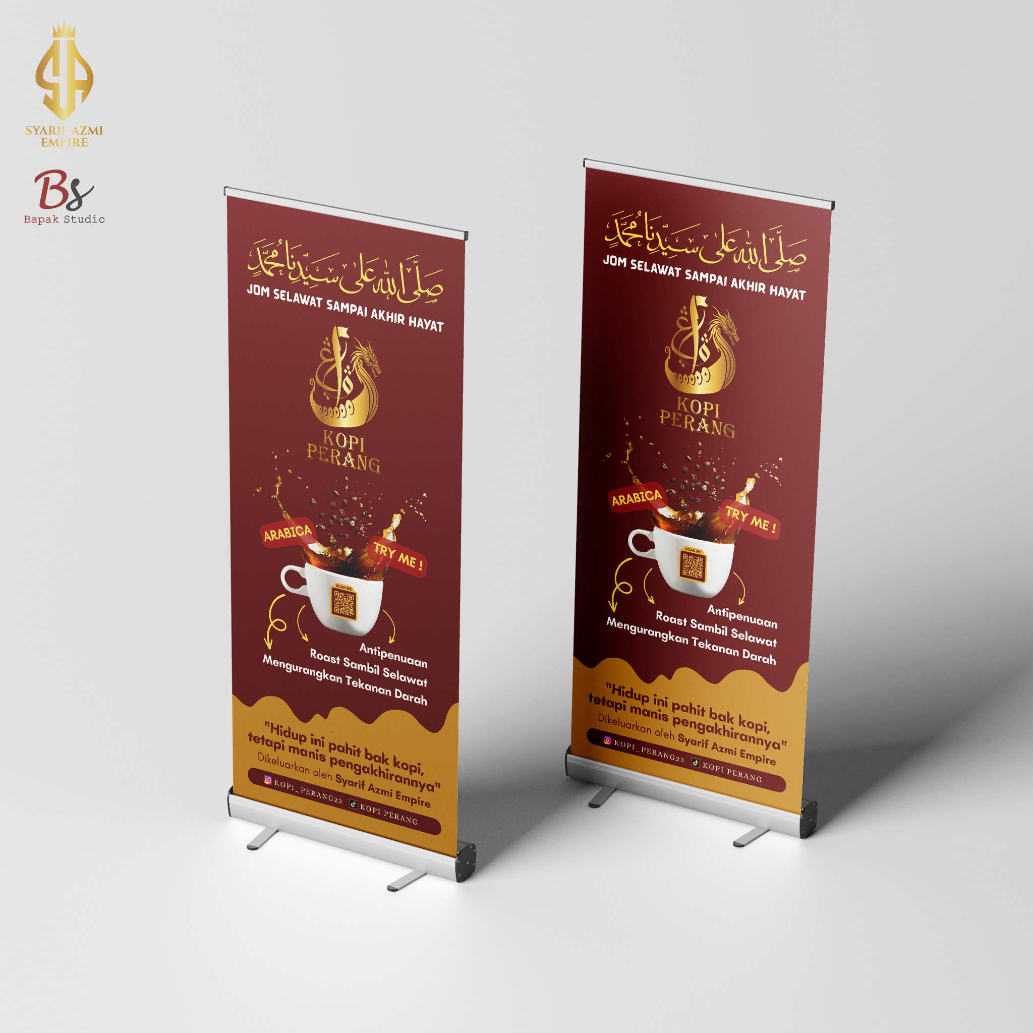 Kopi Perang Bunting Mockup