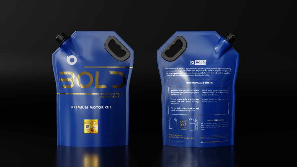 Bold Motor Oil Packaging - Blue