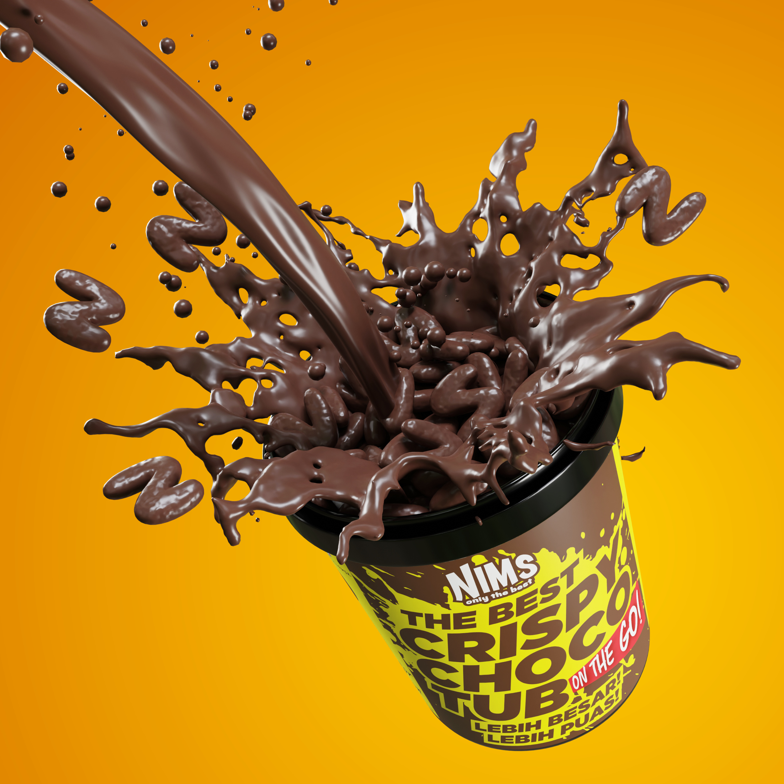 Nims Crispy Choco Tub Chocolate Pour