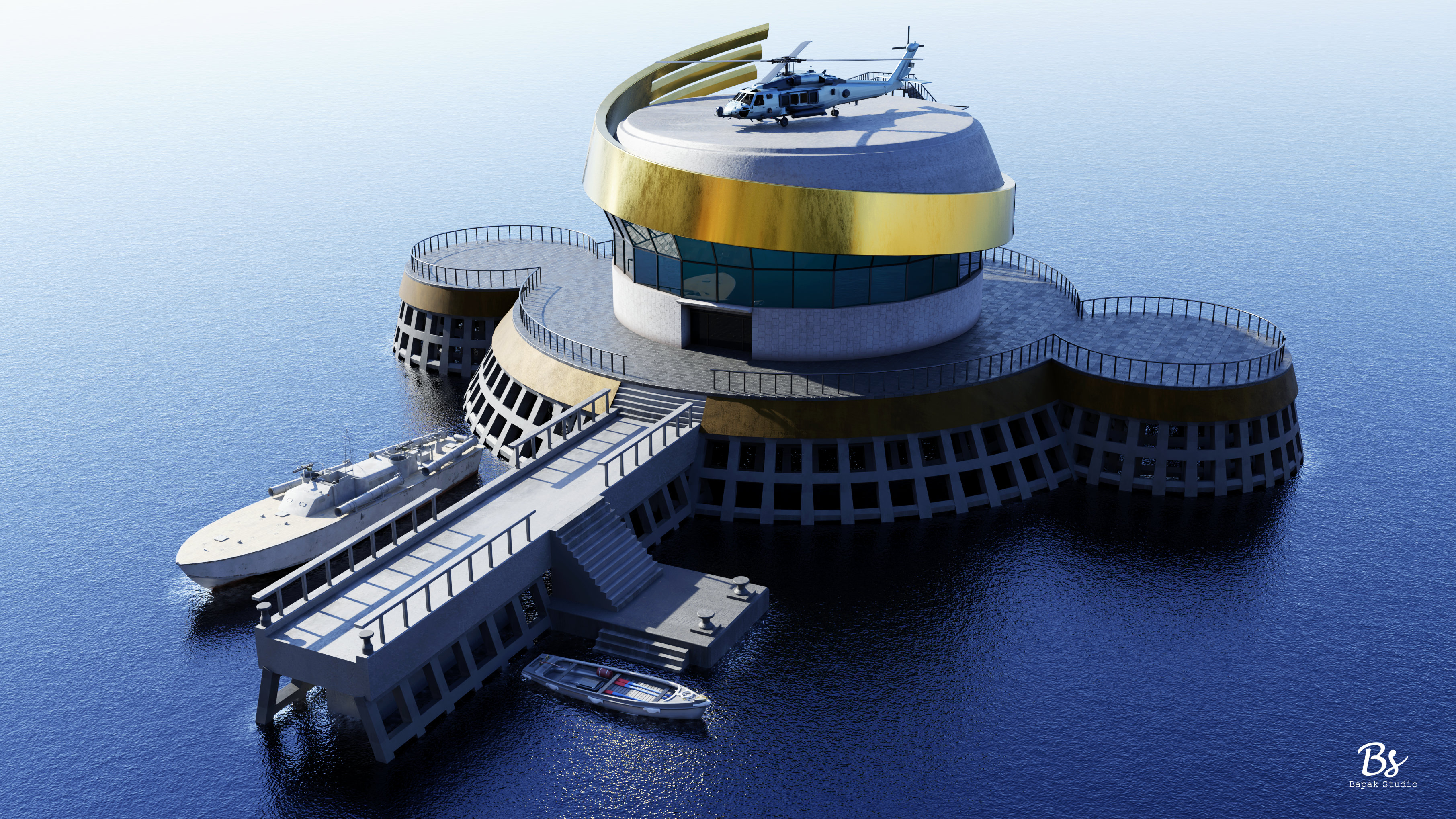 Futuristic Ocean Base