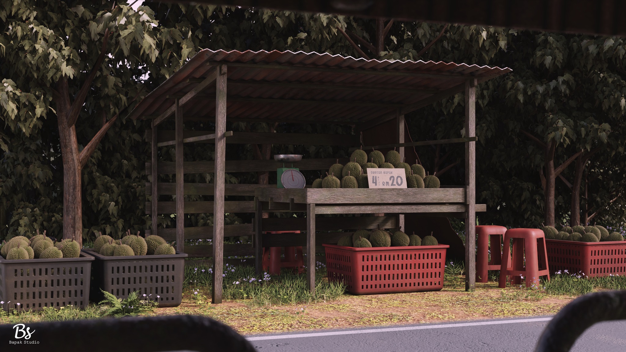 Rustic Durian Stall